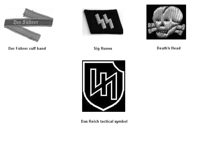 Various SS insignia for both Das Reich and Der Führer
