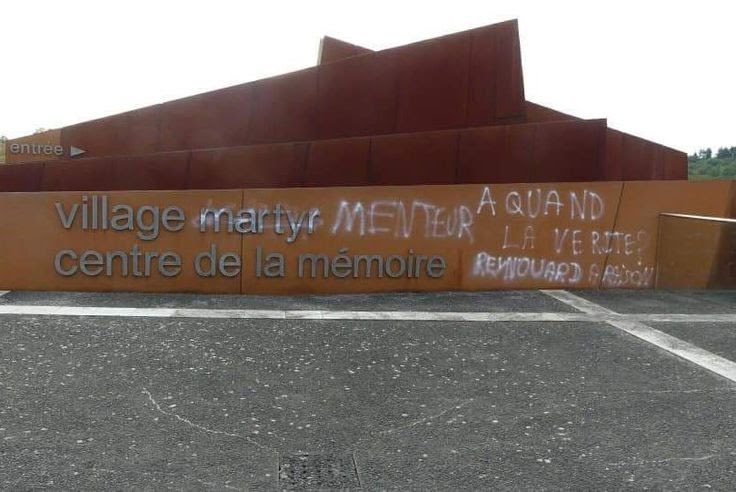 Vandalism at Oradour-sur-Glane in August 2020