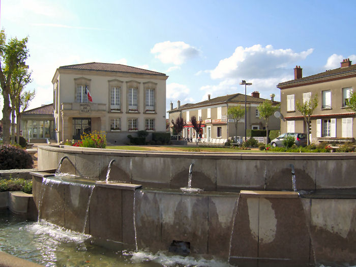 Town hall in Oradour before remembrance ceremony began