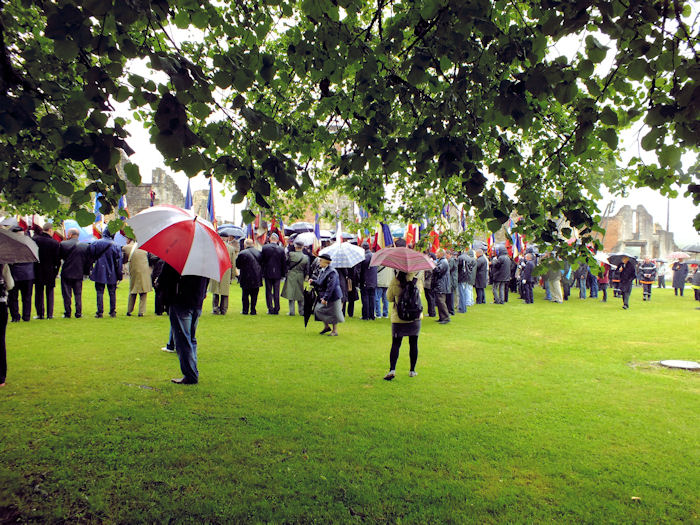 The minute's silence on the Champ de Foire en route to the cemetery in Oradour