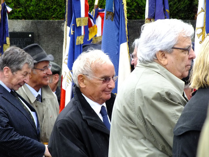 Robert Hébras at the main memoria in Oradourl after the tributes had been laid