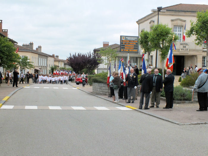 March through the new town of Oradour-sur-Glane