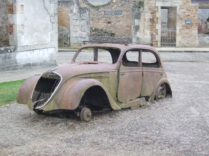 The Car of Doctor Desourteaux (from the front) at Oradour-sur-Glane