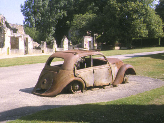 The Doctor's car in Oradour-sur-Glane in June 1998