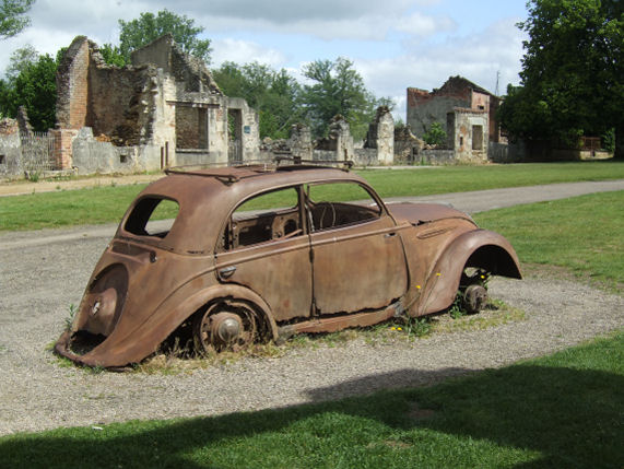 The Doctor's car in Oradour-sur-Glane in June 2010
