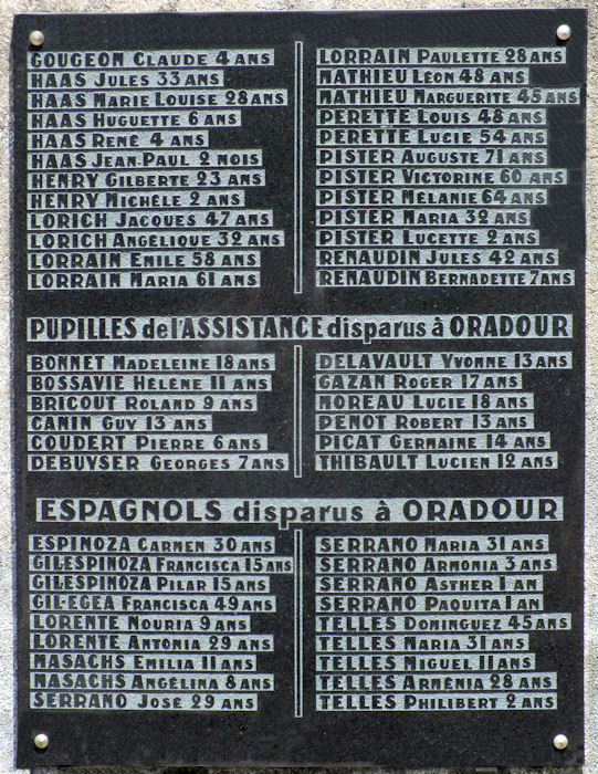 Memorial tablet to Mosellans, Orphans and Spaniards