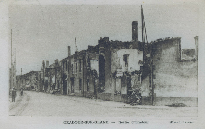 Exit from Oradour on the St. Junien road