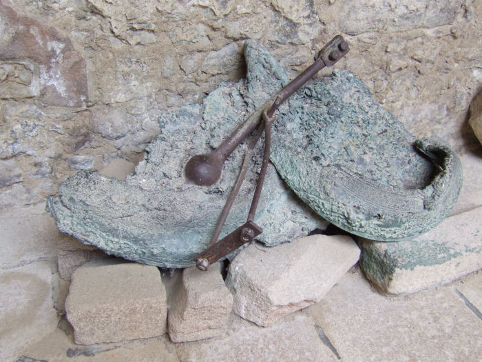 Partially melted bells in Oradour church