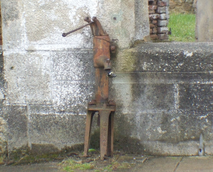 The water pump by the Denis wine store which housed nesting Great Tits